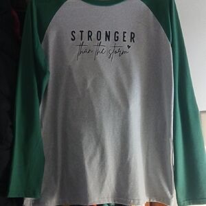 Green and Gray Long Sleeve Shirt